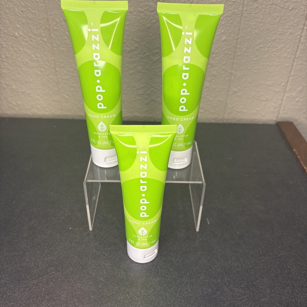 3~Pop-arazzi Moisturizing Hand Cream~Eucalyptus & Tea~3 oz new, SEALED